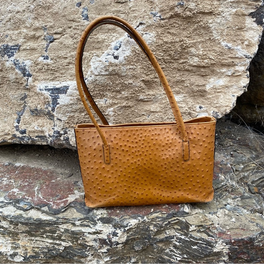 Vintage Handmade Authentic Ostrich Leather Purse handbag